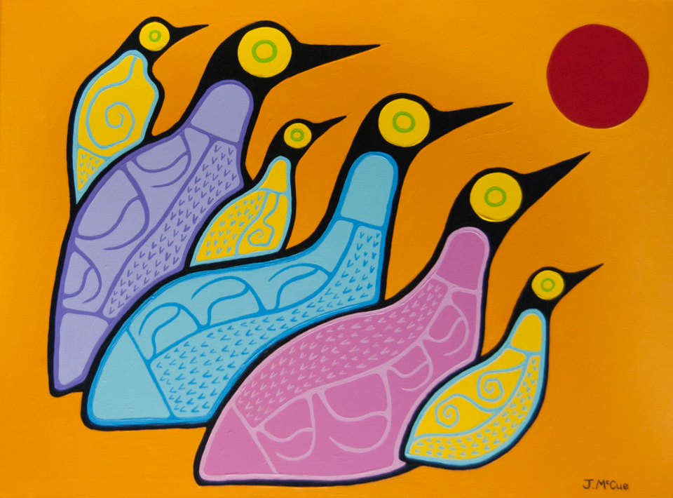 “Bird Family Acrylic” Acrylic on canvas 30” x 40”